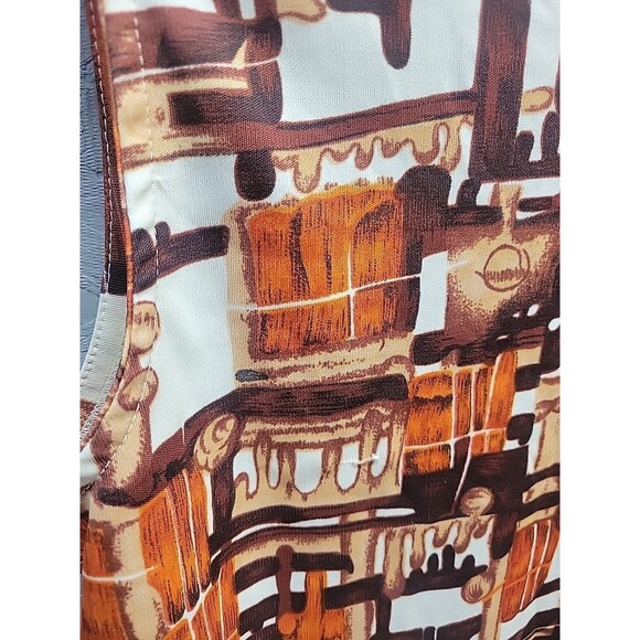 Vintage Mod Tank Top Psychedelic Sleeveless Retro 60s Sz 44 - Picture 11 of 12